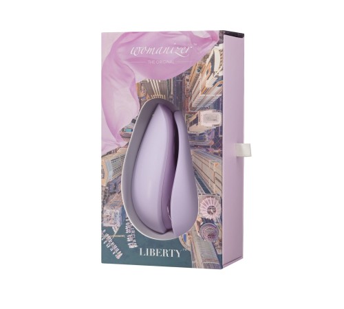 Вакуумний кліторальний стимулятор Womanizer Liberty Lilac, магнітна кришка, 2 насадки