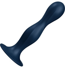 Дилдо Satisfyer Double Ball-R Dark Blue, унісекс, рухомі кульки всередині, на присосці