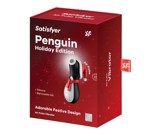 Вакуумний кліторальний стимулятор Satisfyer Penguin Holiday Edition, у шапочці та шарфі