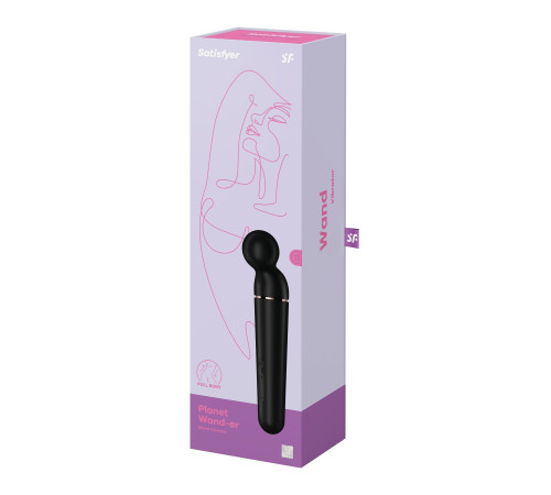 Вібромасажер Satisfyer Planet Wand-er Black/Rosegold, дуже потужний, бездротовий