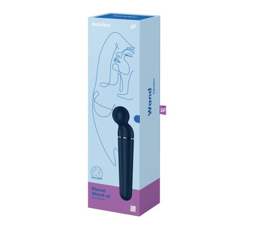 Вібромасажер Satisfyer Planet Wand-er Blue/Rosegold, дуже потужний, бездротовий