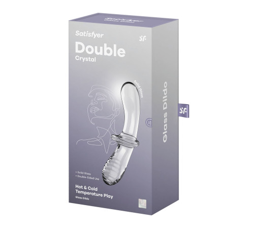 Двосторонній скляний дилдо Satisfyer Double Crystal Transparent, боросилікатне скло, унісекс