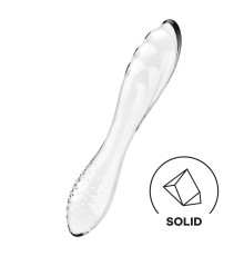 Двосторонній скляний дилдо Satisfyer Dazzling Crystal 1 Transparent, дуже міцний, без стопера