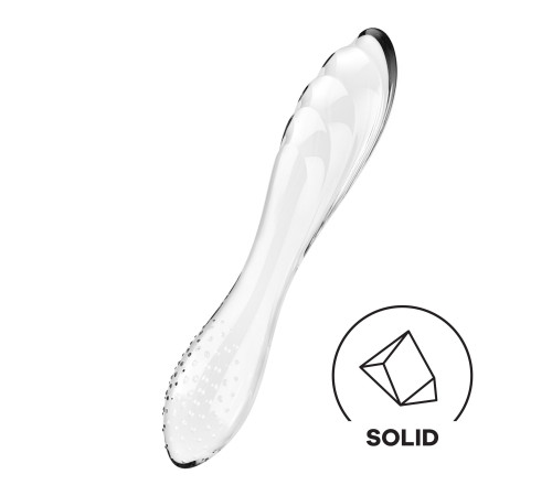 Двосторонній скляний дилдо Satisfyer Dazzling Crystal 1 Transparent, дуже міцний, без стопера