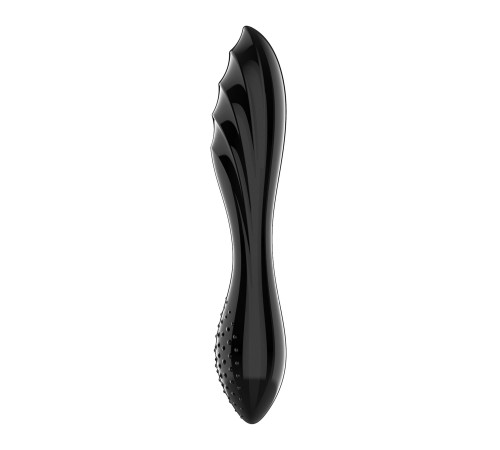 Двосторонній скляний дилдо Satisfyer Dazzling Crystal 1 Black, дуже міцний, без стопера