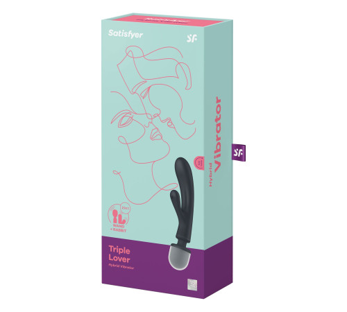 Вібратор-кролик з вібромасажером Satisfyer Triple Lover Grey, 3 мотори