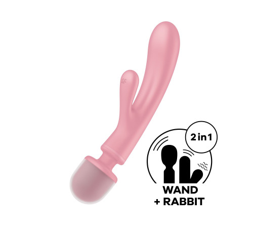 Вібратор-кролик з вібромасажером Satisfyer Triple Lover Pink, 3 мотори