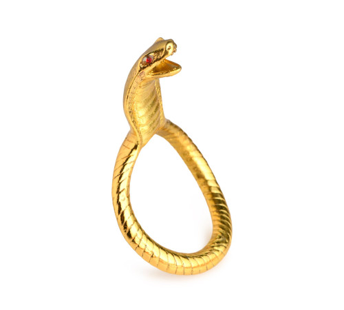 Ерекційне кільце з головою кобри Master Series: Cobra King Golden Cock Ring