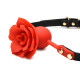 Силіконовий кляп з трояндою Master Series: Blossom Silicone Rose Gag – Red