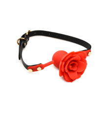 Силіконовий кляп з трояндою Master Series: Blossom Silicone Rose Gag – Red