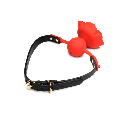 Силіконовий кляп з трояндою Master Series: Blossom Silicone Rose Gag – Red