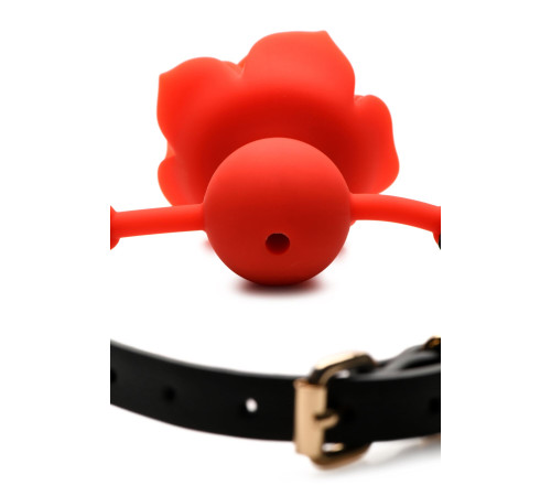 Силіконовий кляп з трояндою Master Series: Blossom Silicone Rose Gag – Red