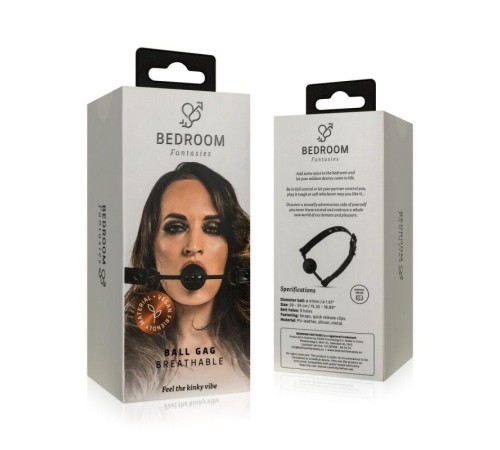 Повітропроникний кляп Bedroom Fantasies: Breathable Silicone Ball Gag, чорний