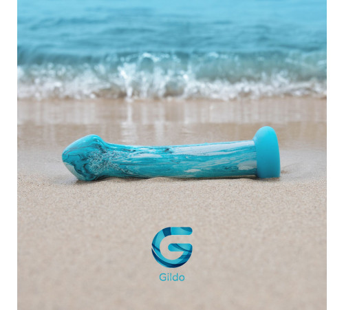 Скляний дилдо Gildo Ocean Ripple, об’ємна головка, ідеально для точки G