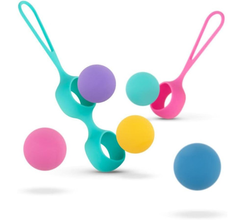 Набір вагінальних кульок PMV20: Vita – Kegel Ball Set, маса 40, 50, 60 г, два тримачі