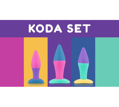 Набір анальних пробок PMV20 Koda – Butt Plug Set, діаметр 2,9 см, 3,9 см, 5 см