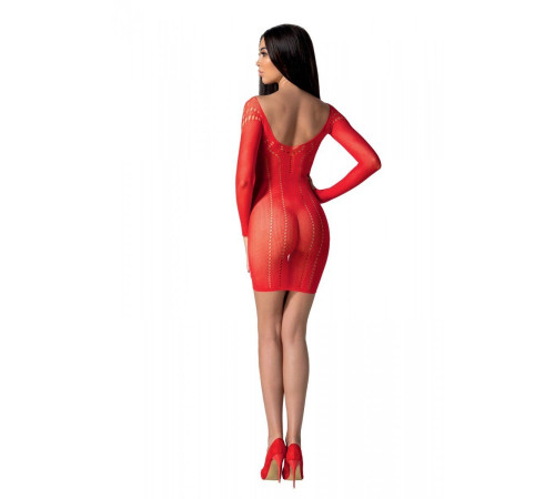 Напівпрозора мінісукня Passion BS101 One Size, red, рукави-мітенки