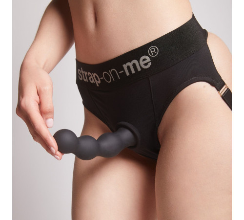 Насадка для страпона Strap-On-Me Dildo Plug Balls Black XL