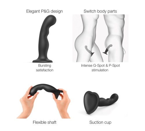 Насадка для страпона Strap-On-Me Dildo Plug P&G Black XL