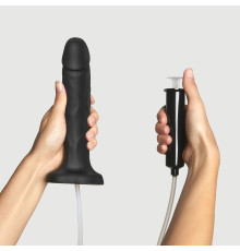 Фалоімітатор, що кінчає Strap-On-Me Squirting Cum Dildo Realistic Black, діам. 3,5 см, силікон