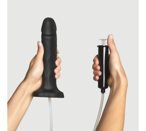 Фалоімітатор, що кінчає Strap-On-Me Squirting Cum Dildo Realistic Black, діам. 3,5 см, силікон