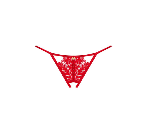 Трусики з доступом Obsessive Ingridia crotchless thong XS/S, червоні