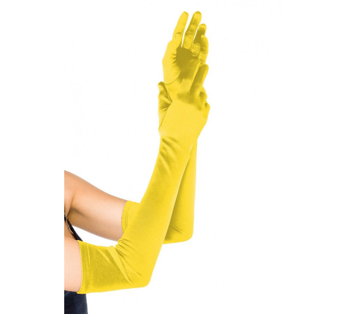 Довгі атласні рукавички Leg Avenue Extra Long Satin Gloves, One Size, жовті