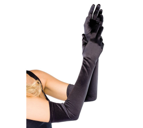 Довгі атласні рукавички Leg Avenue Extra Long Satin Gloves, One Size, чорні