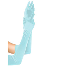 Довгі атласні рукавички Leg Avenue Extra Long Satin Gloves, One Size, світло-блакитні