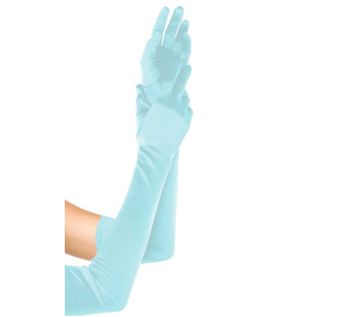 Довгі атласні рукавички Leg Avenue Extra Long Satin Gloves, One Size, світло-блакитні