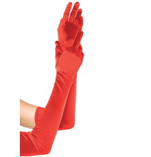 Довгі атласні рукавички Leg Avenue Extra Long Satin Gloves, One Size, червоні