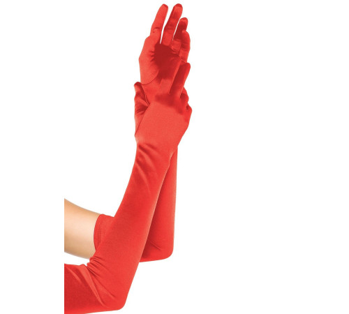 Довгі атласні рукавички Leg Avenue Extra Long Satin Gloves, One Size, червоні