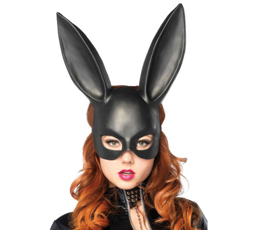 (SALE) Пластикова маска кролика Leg Avenue Masquerade Rabbit Mask, чорна, One Size, на резинці