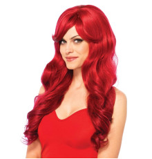 Хвиляста перука з косим чубчиком Leg Avenue Long Wavy Wig 68 см, червона