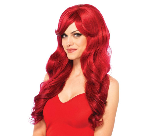 Хвиляста перука з косим чубчиком Leg Avenue Long Wavy Wig 68 см, червона