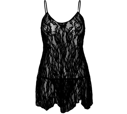 Сорочка бебі-дол Leg Avenue Rose Lace Flair Chemise Black, One Size