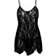 Сорочка бебі-дол Leg Avenue Rose Lace Flair Chemise Black, One Size