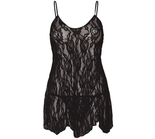 Сорочка бебі-дол Leg Avenue Rose Lace Flair Chemise Black, Queen Size