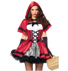 Еротичний костюм Червоної шапочки Leg Avenue Gothic Red Riding Hood S, сукня, накидка