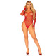 Сітчасте боді зі стразами Leg Avenue Crystalized fishnet bodysuit Red One Size