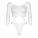 Еротичне боді Leg Avenue Top bodysuit with thong back White