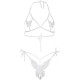 Еротичний комплект з відкритою чашкою Leg Avenue Open cup bra and pearl panty One Size White