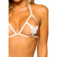 Еротичний комплект з відкритою чашкою Leg Avenue Open cup bra and pearl panty One Size White