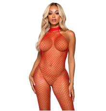 Еротичний сітчастий бодістокінг Leg Avenue Racer neck bodystocking Red