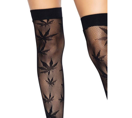 Панчохи з малюнком Leg Avenue 420 Net thigh highs Black