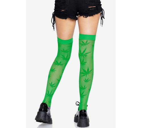 Панчохи з малюнком Leg Avenue 420 Net thigh highs Green