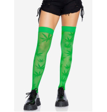 Панчохи з малюнком Leg Avenue 420 Net thigh highs Green