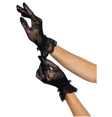 Короткі рукавички Leg Avenue Floral lace wristlength gloves Black