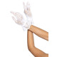 Короткі рукавички Leg Avenue Floral lace wristlength gloves White