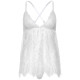 Сорочка бебі-дол Leg Avenue Floral lace babydoll & string White S, стрінги